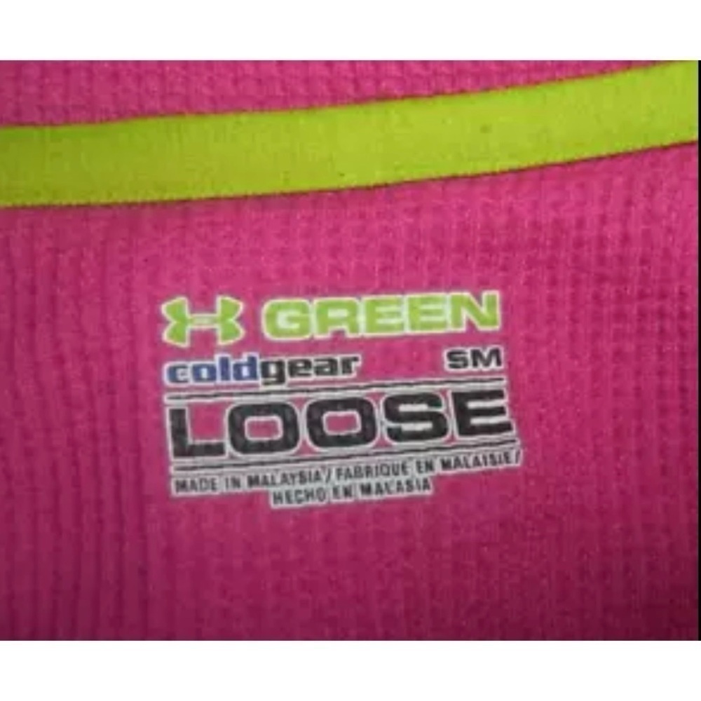 Under Armour Jacket Cold Gear Bright Pink Splatter Barbie Workout Athleisure Gym - Picture 10 of 14